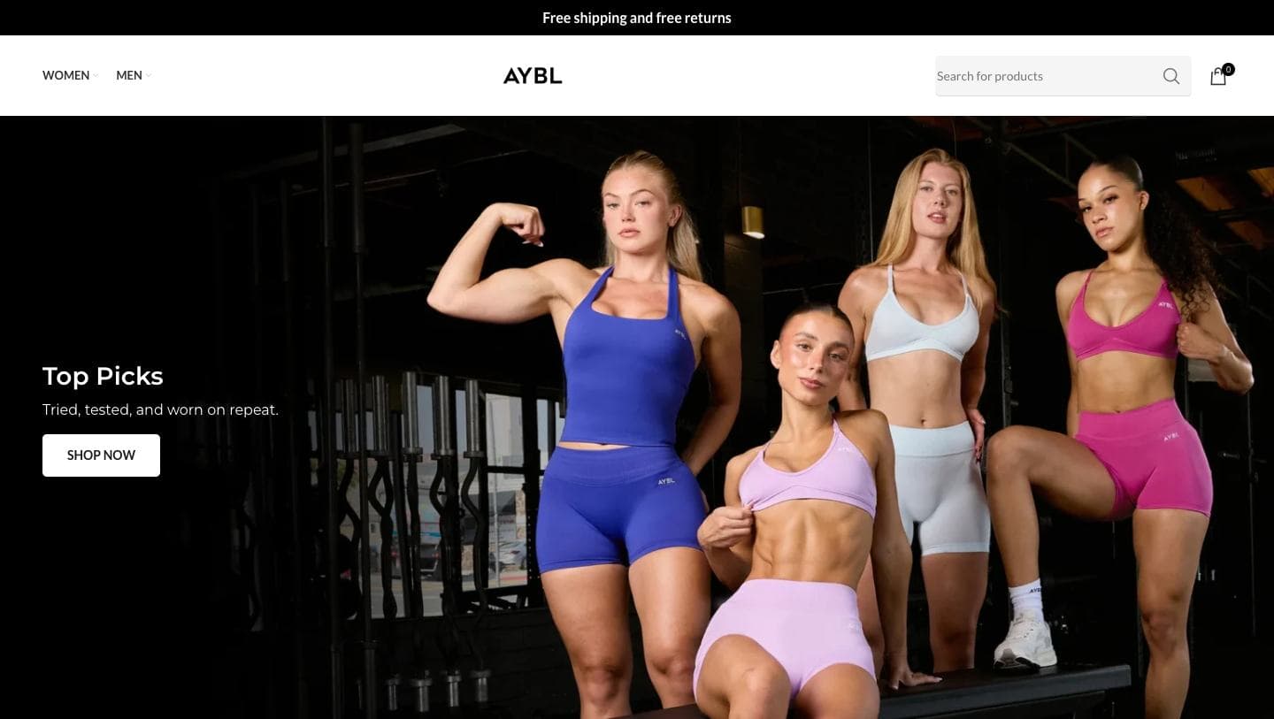 Fake AYBL storefront captured by Takedown