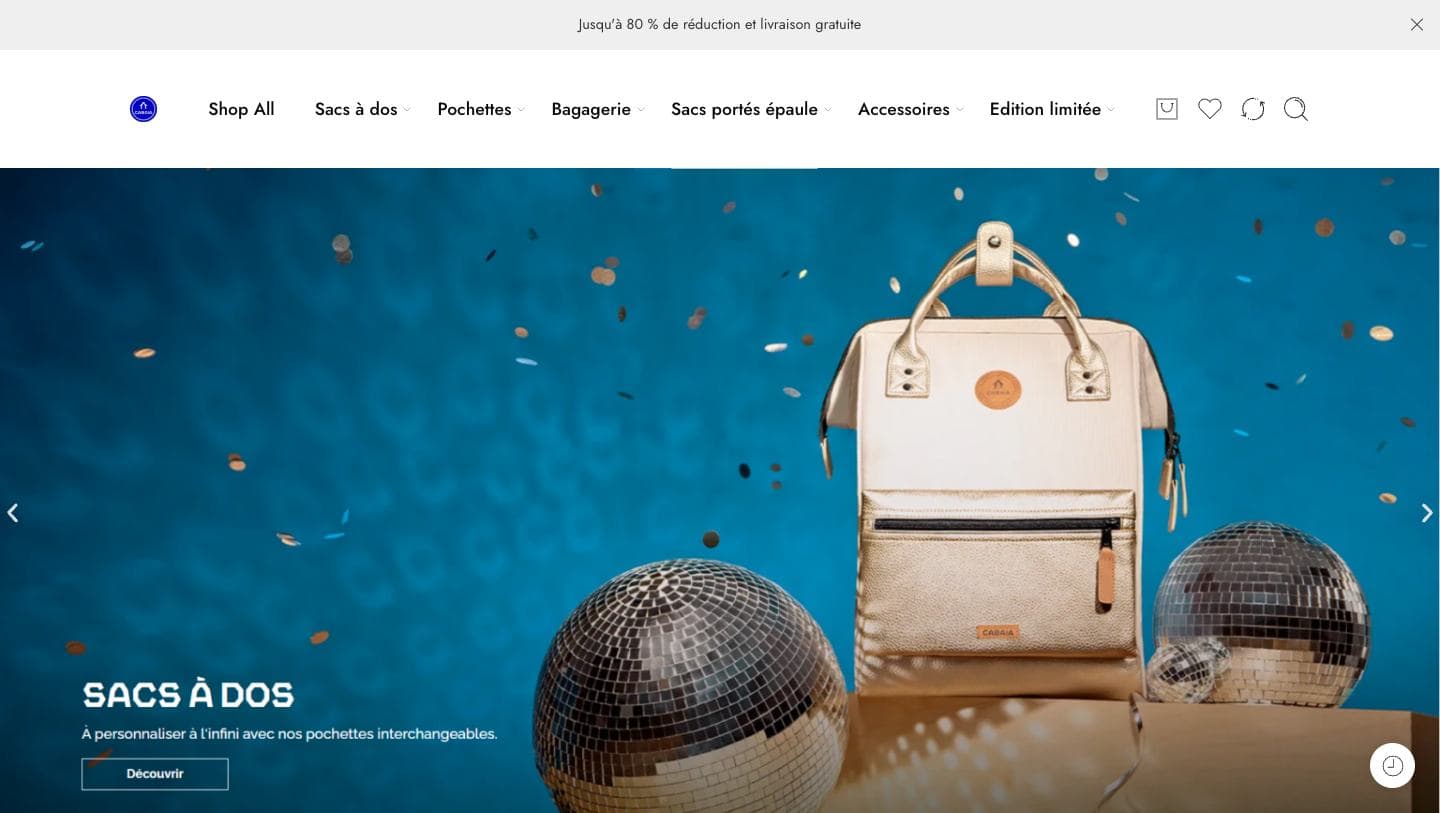 Fake Cabaïa storefront captured by Takedown