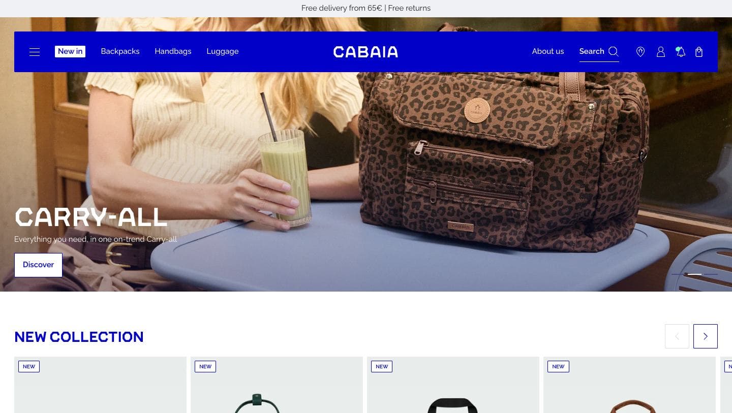 Official Cabaïa storefront captured by Takedown