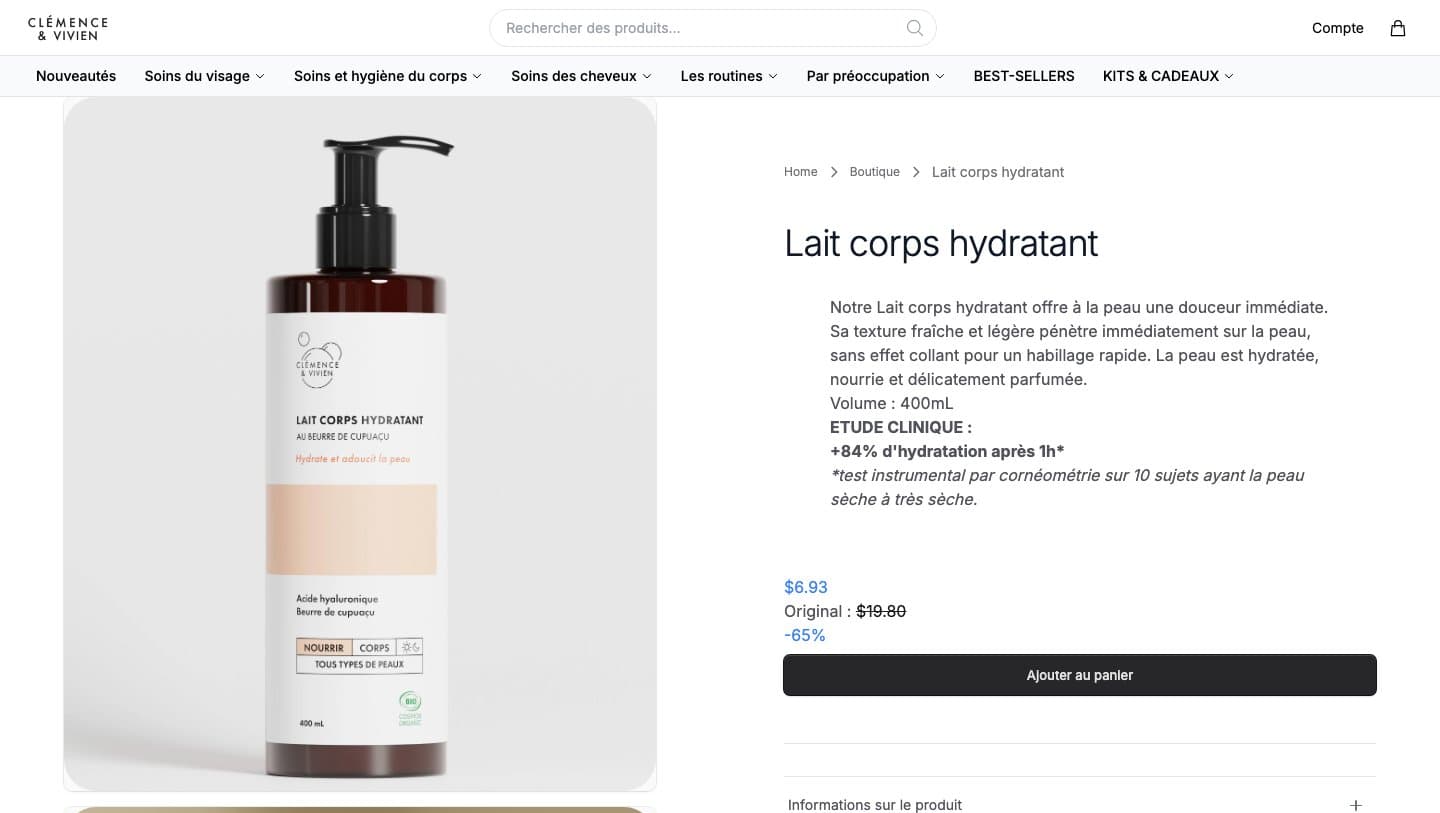 Fake Clémence & Vivien storefront captured by Takedown