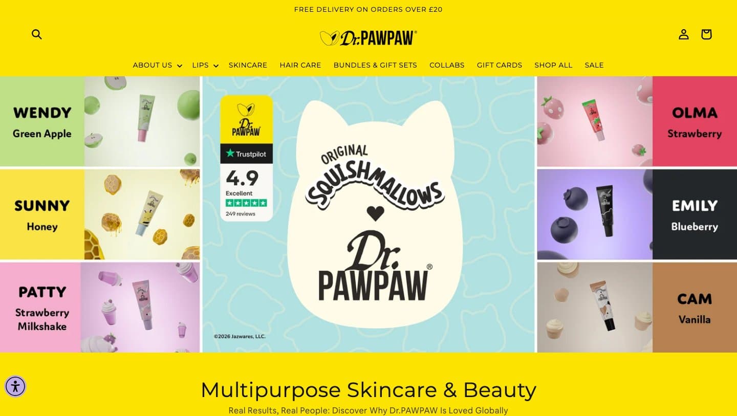 Official Dr.PAWPAW storefront captured by Takedown