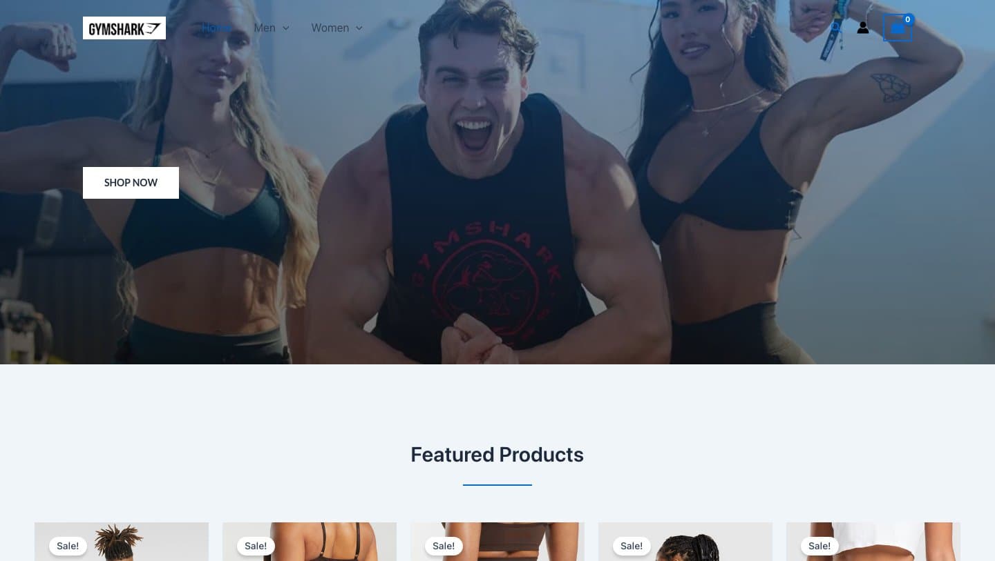 Fake Gymshark storefront captured by Takedown