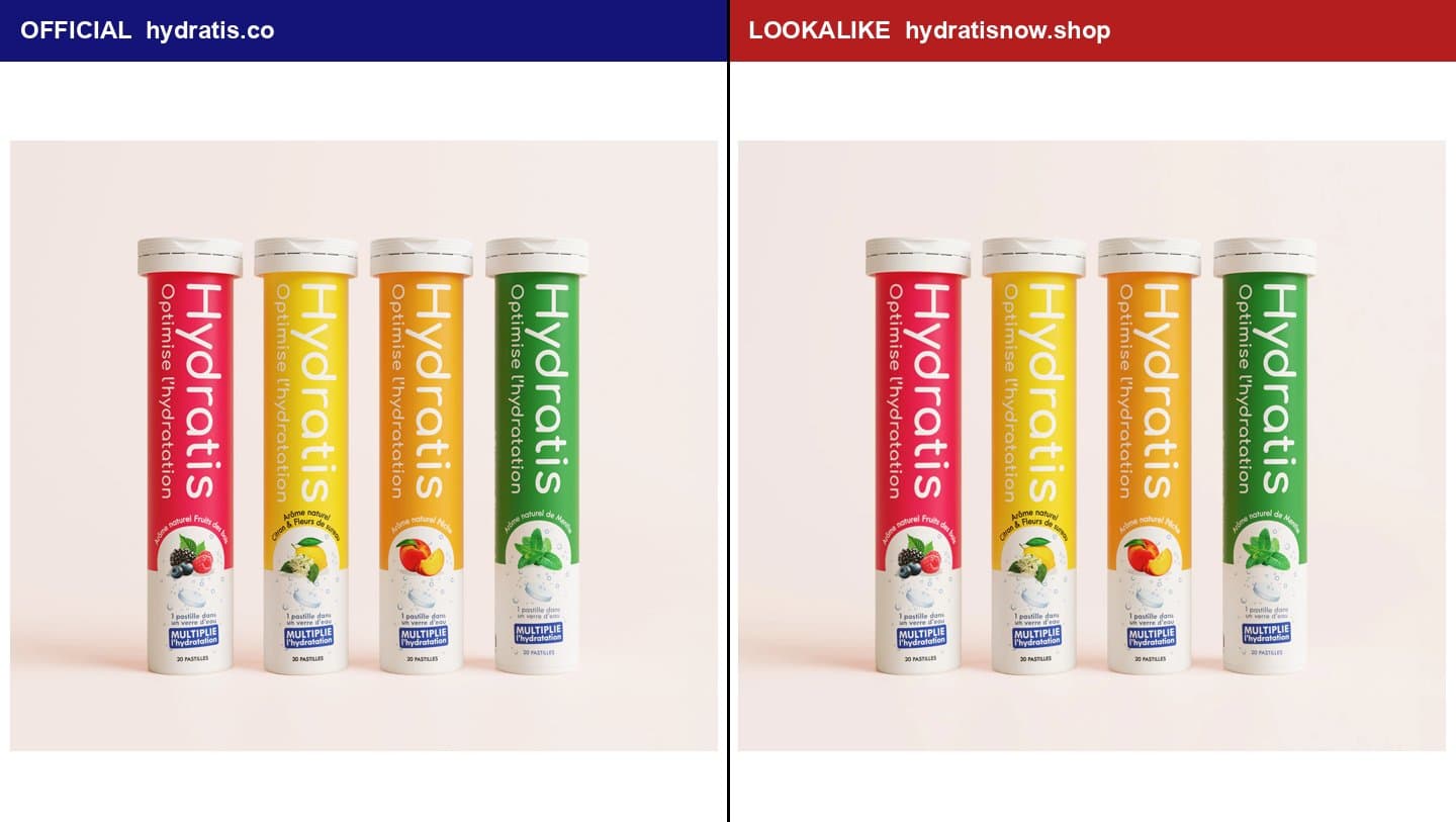 Hydratis's official Pack Best Sellers photo next to the same file on hydratisnow.shop