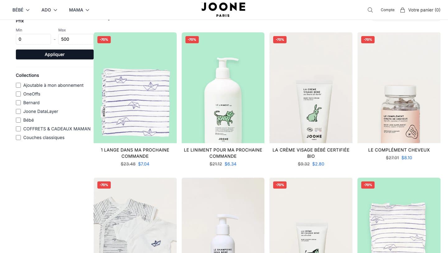 Fake Joone storefront captured by Takedown