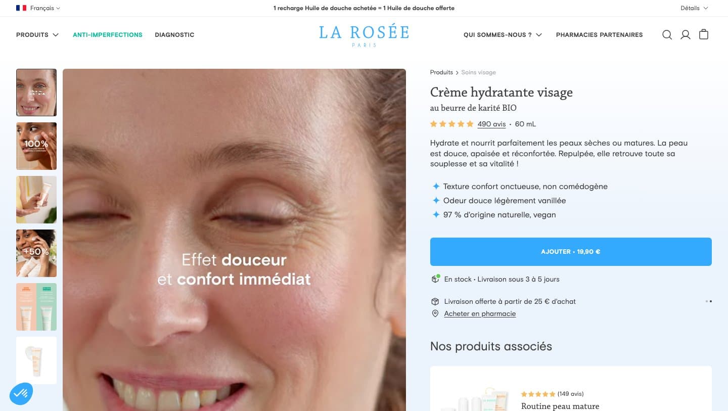 Official La Rosée storefront captured by Takedown