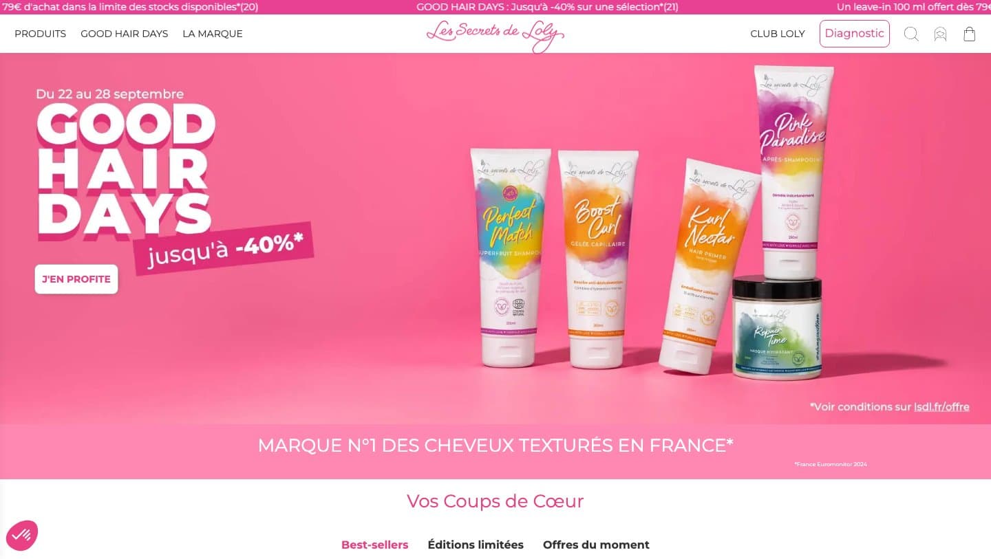 Official Les Secrets de Loly storefront captured by Takedown