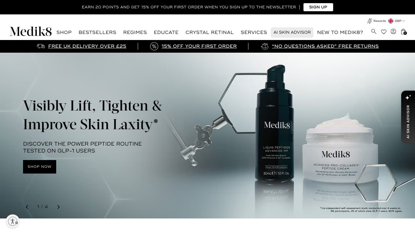 Official Medik8 storefront captured by Takedown
