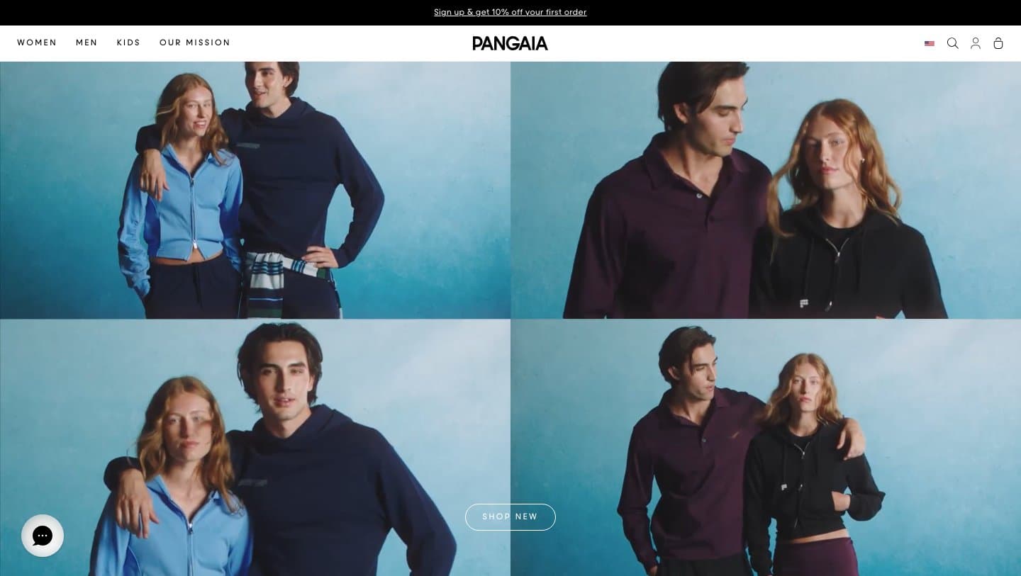 Official Pangaia storefront captured by Takedown