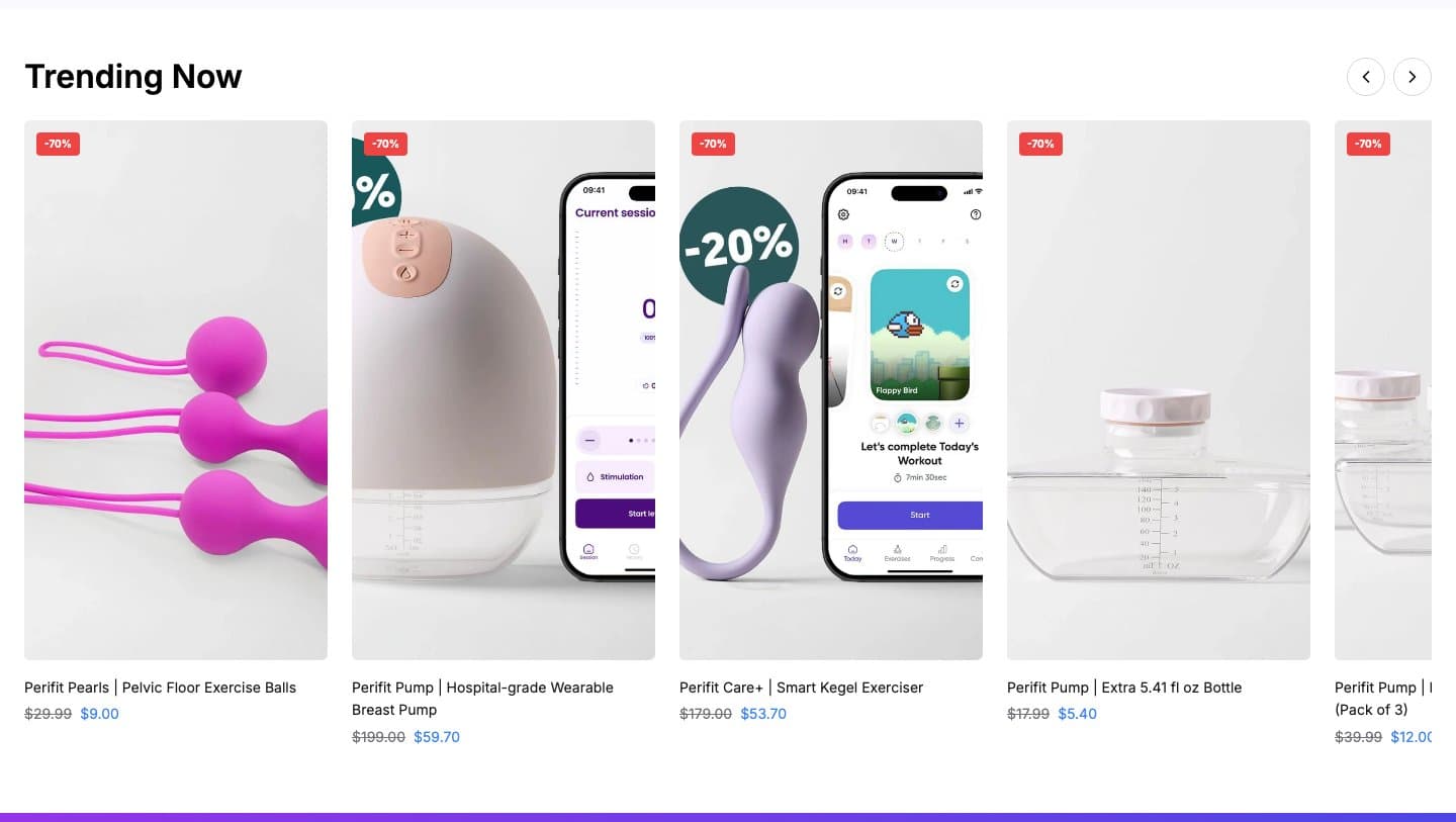Fake Perifit storefront captured by Takedown
