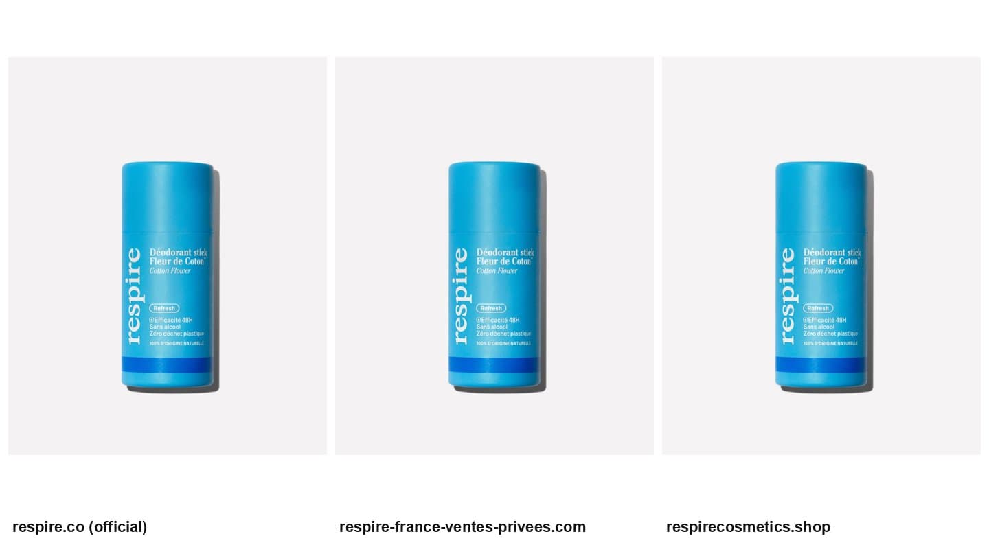 Respire's official Fleur de Coton stick photo next to the same photo on both fake stores