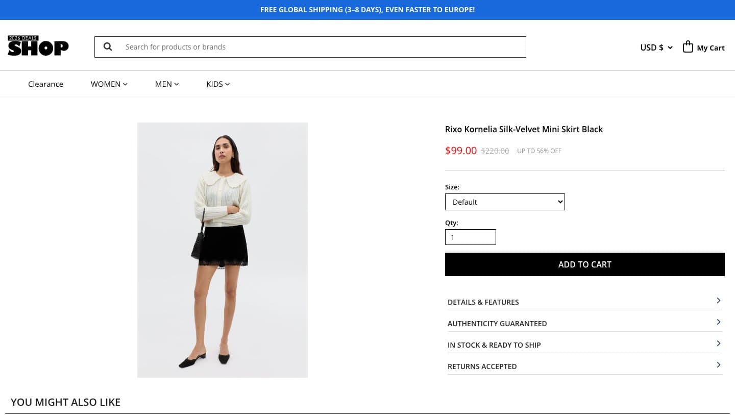 Fake Rixo storefront captured by Takedown