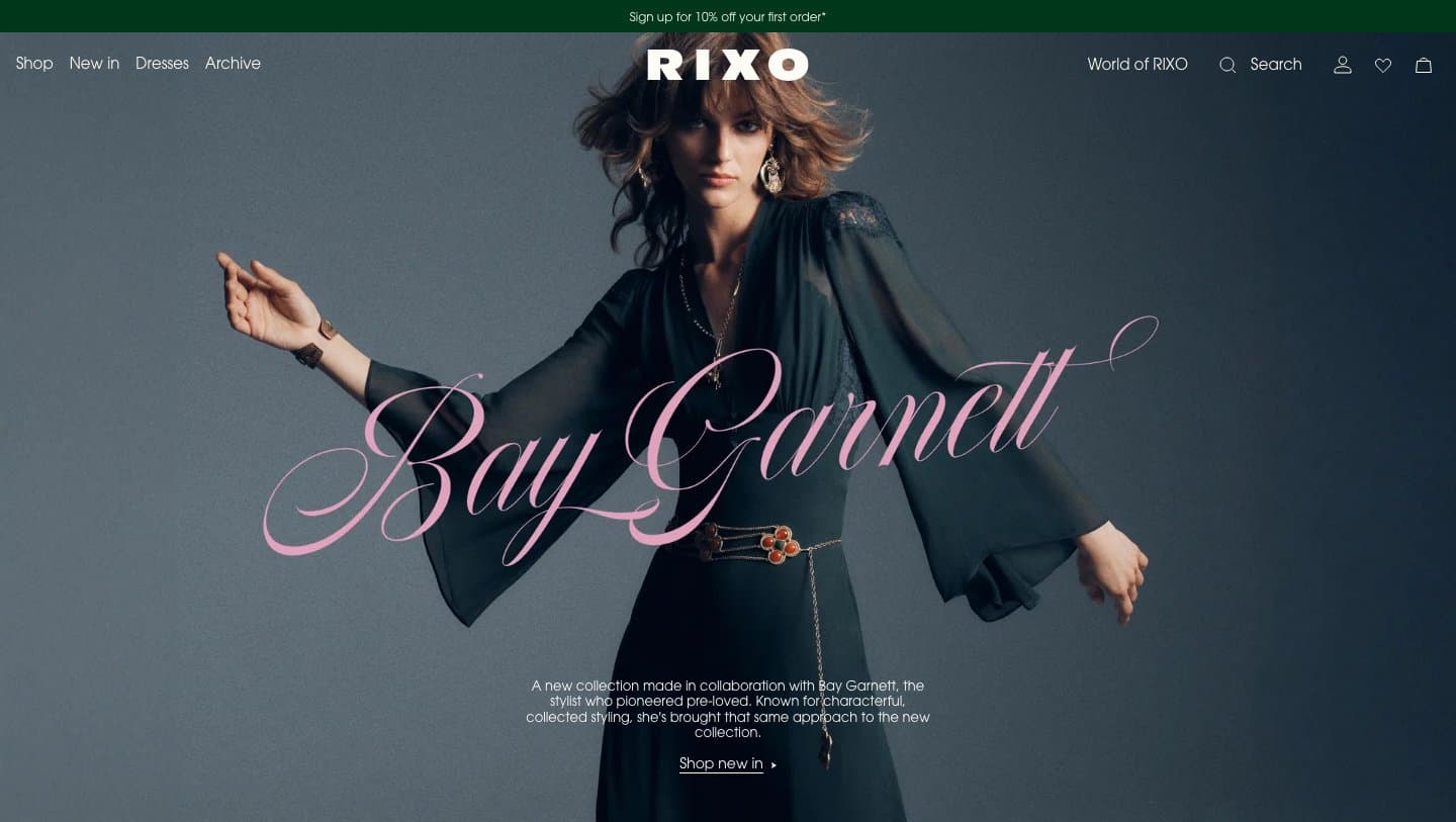 Official Rixo storefront captured by Takedown
