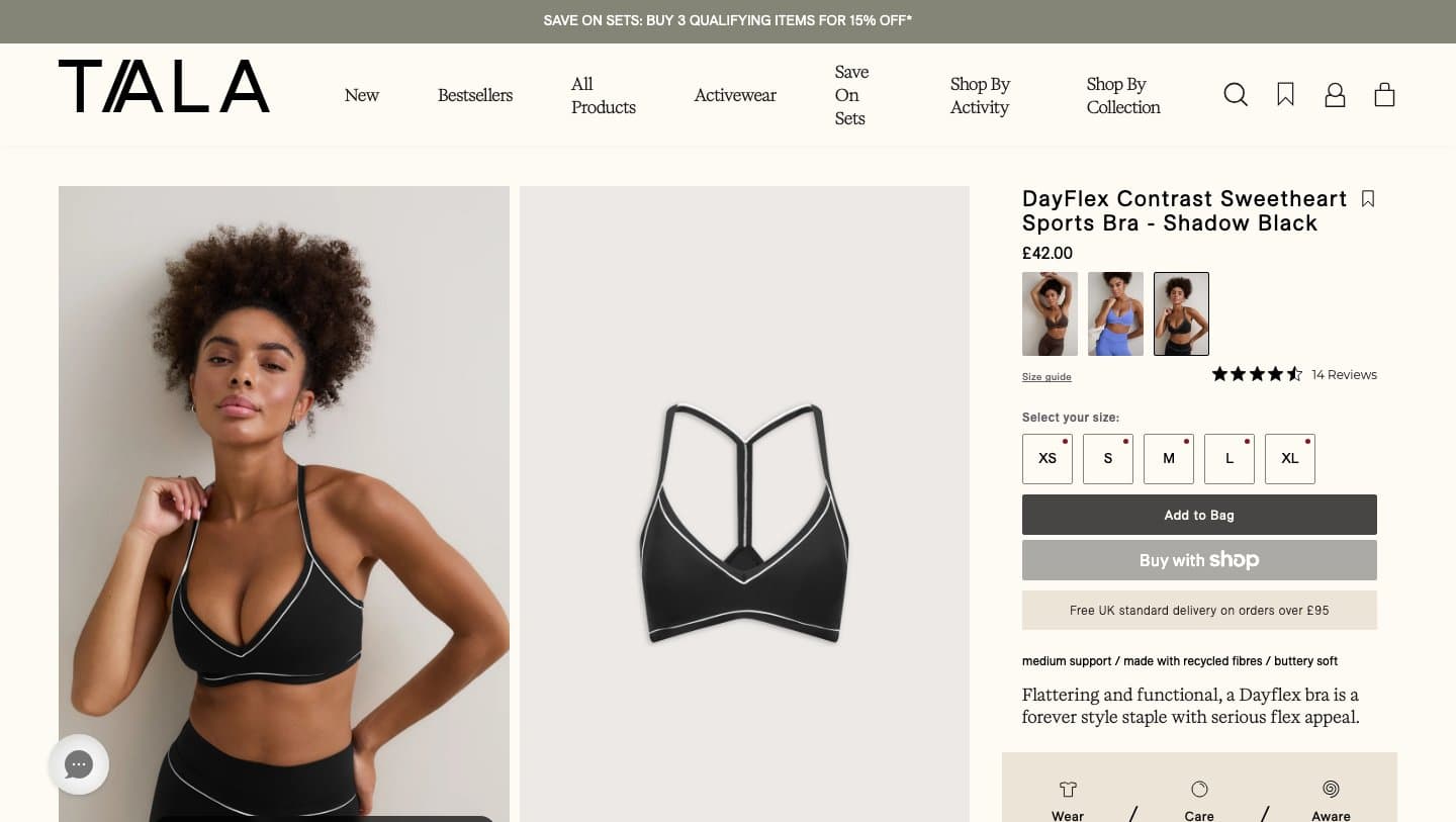 Official TALA storefront captured by Takedown