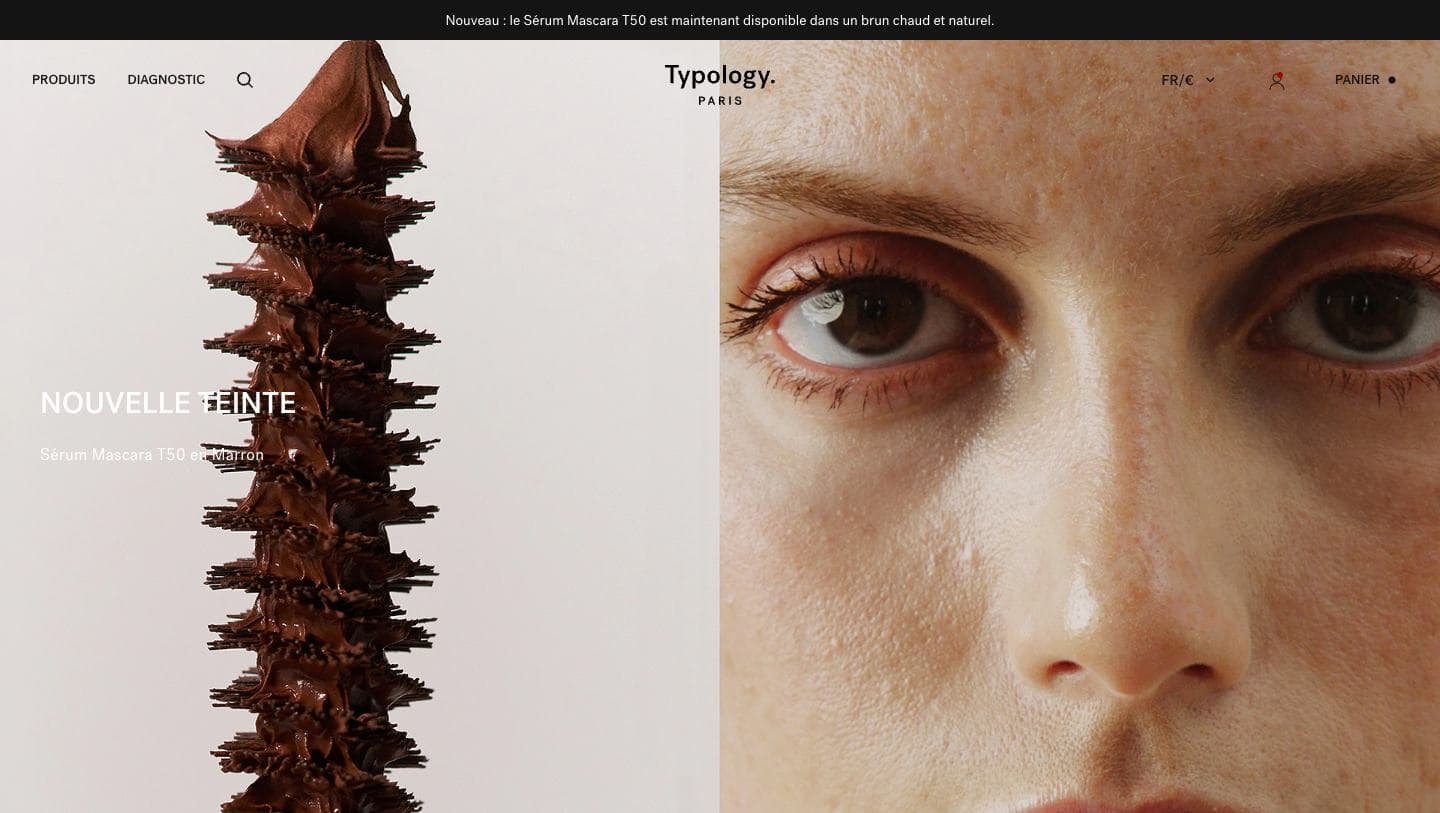 Official Typology storefront captured by Takedown