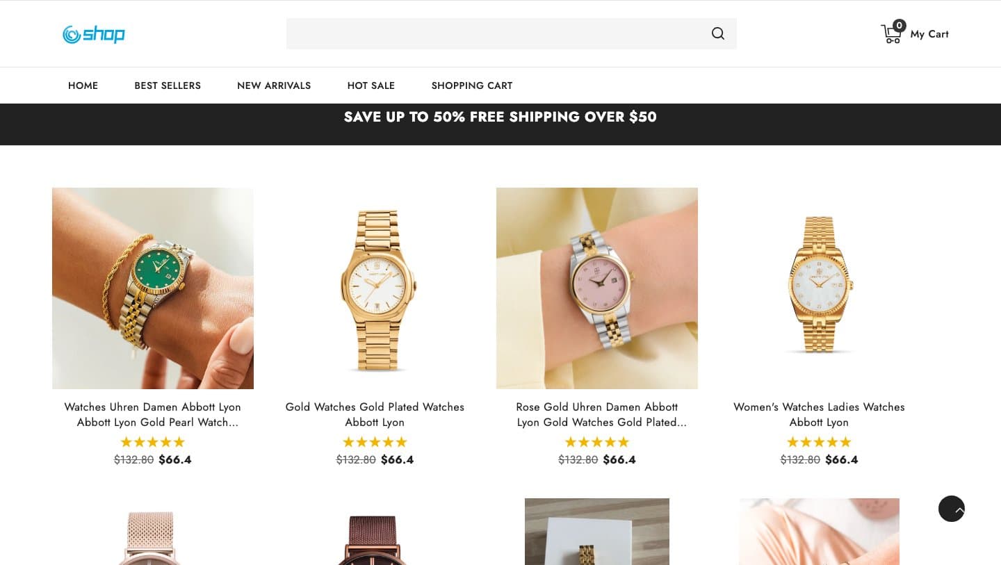 loverrelll.click listing Abbott Lyon watches at $66.40 each