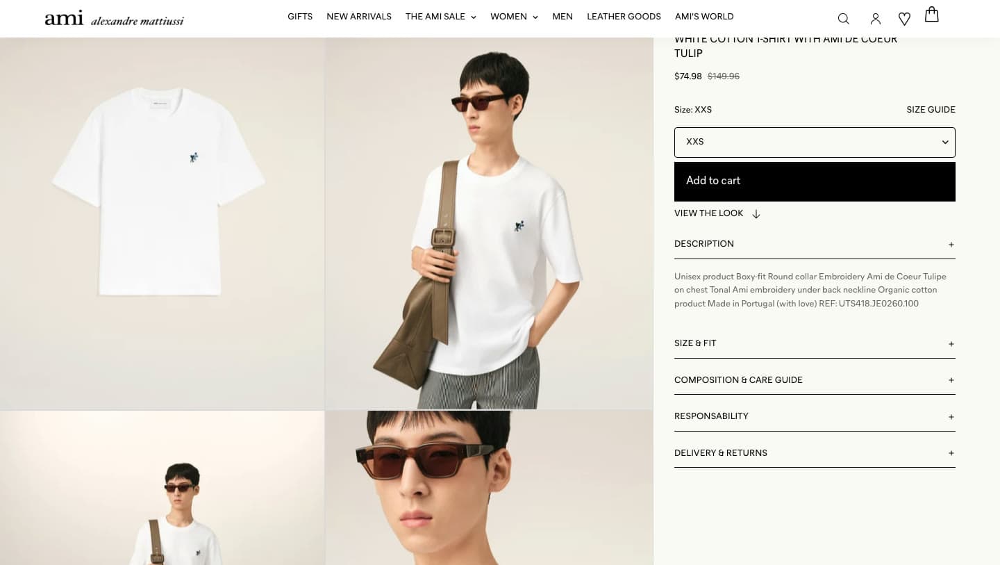 Fake AMI Paris storefront captured by Takedown