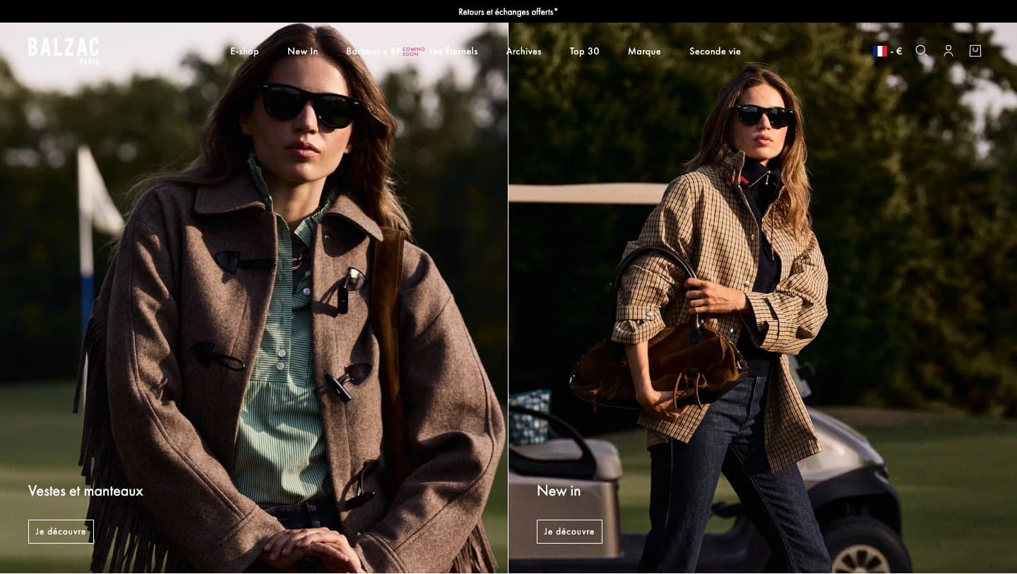 Official Balzac Paris storefront captured by Takedown