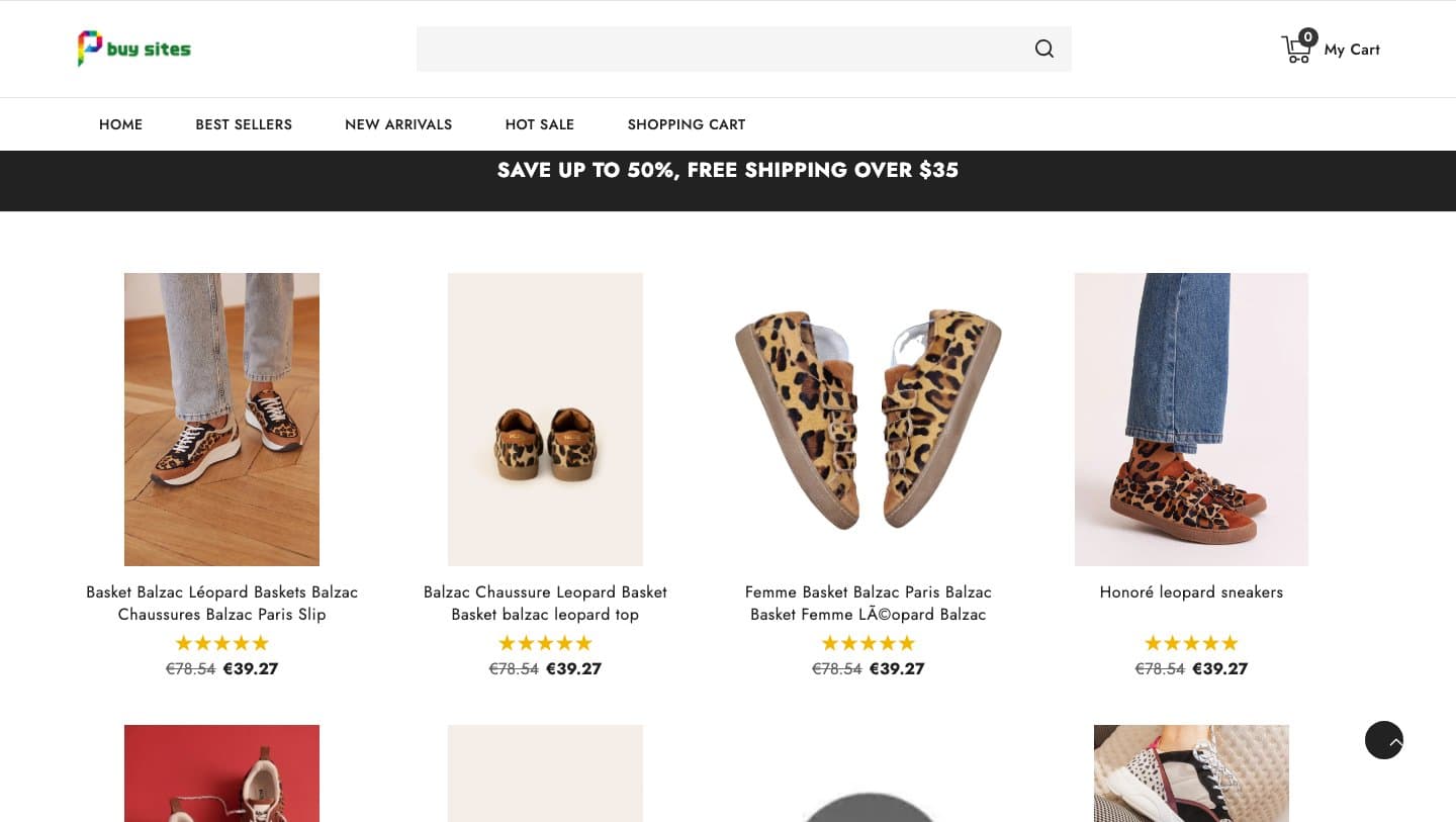 Discount shop selling Balzac leopard sneakers at €39.27