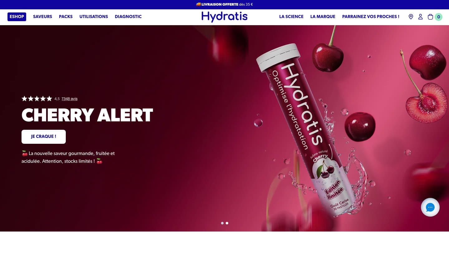 Official Hydratis storefront captured by Takedown