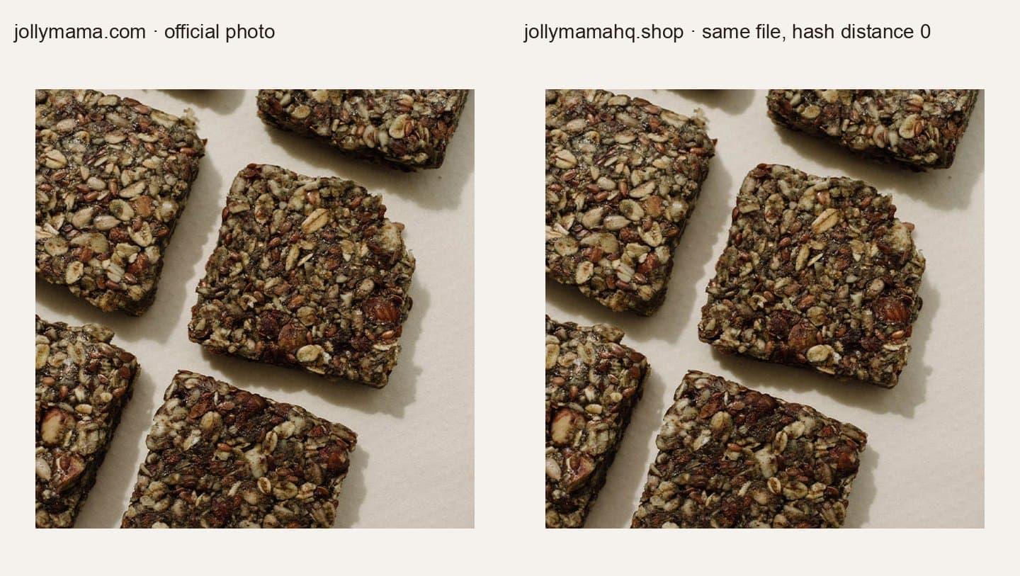 Official Croquantissime photo beside the identical copy on jollymamahq.shop