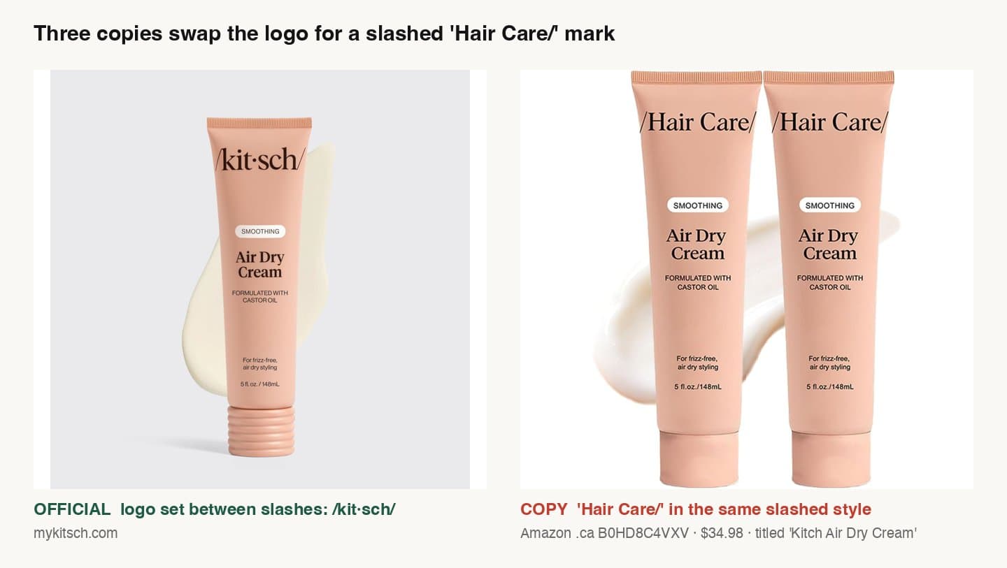 Kitsch's official tube next to a copy that reads Hair Care between slashes