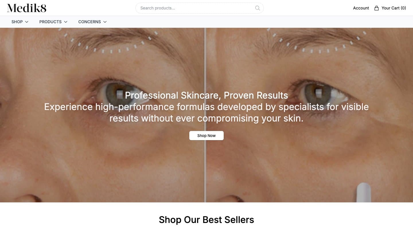 medik8official.shop homepage