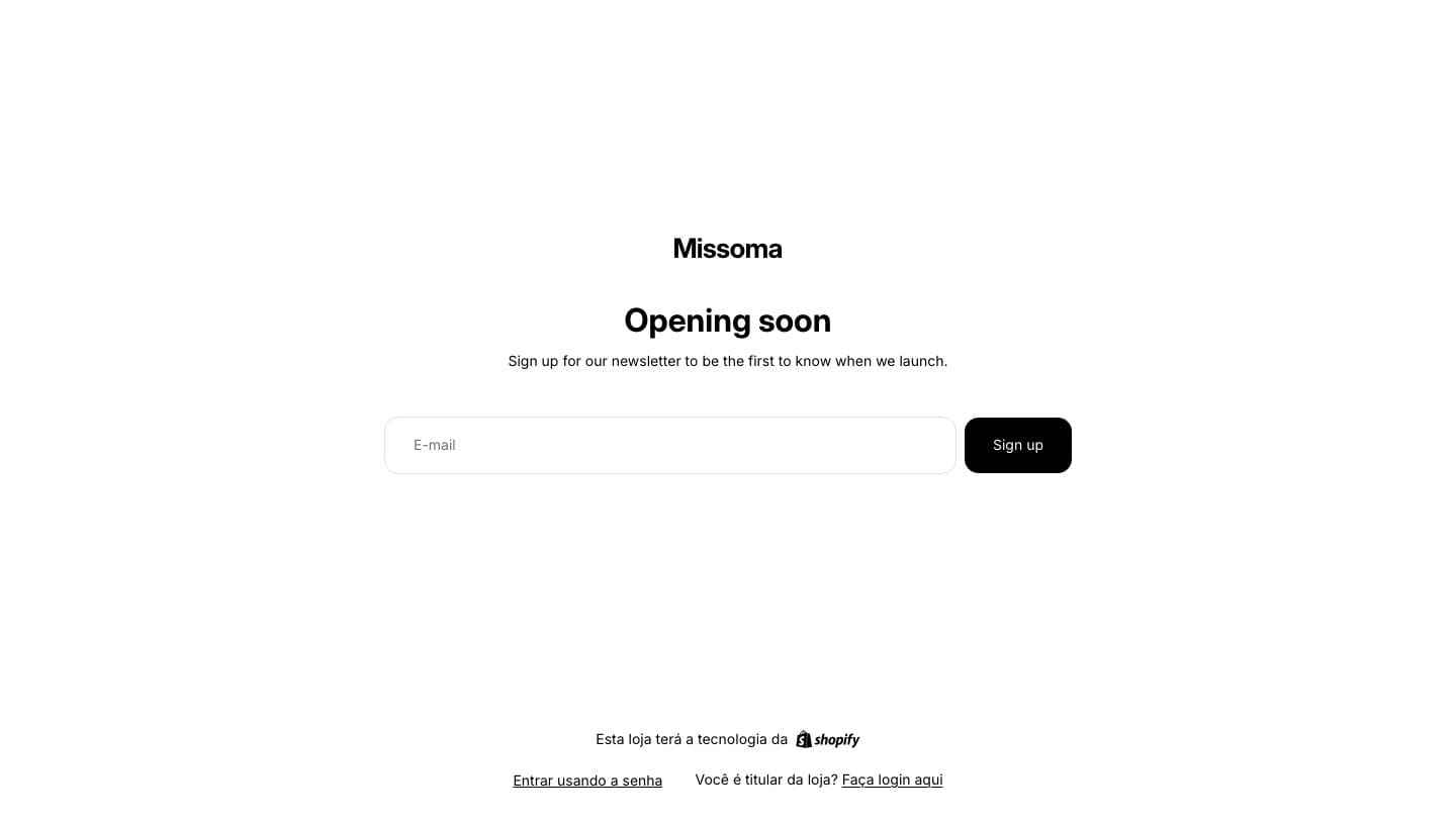 missomagold.com Opening soon page titled Missoma