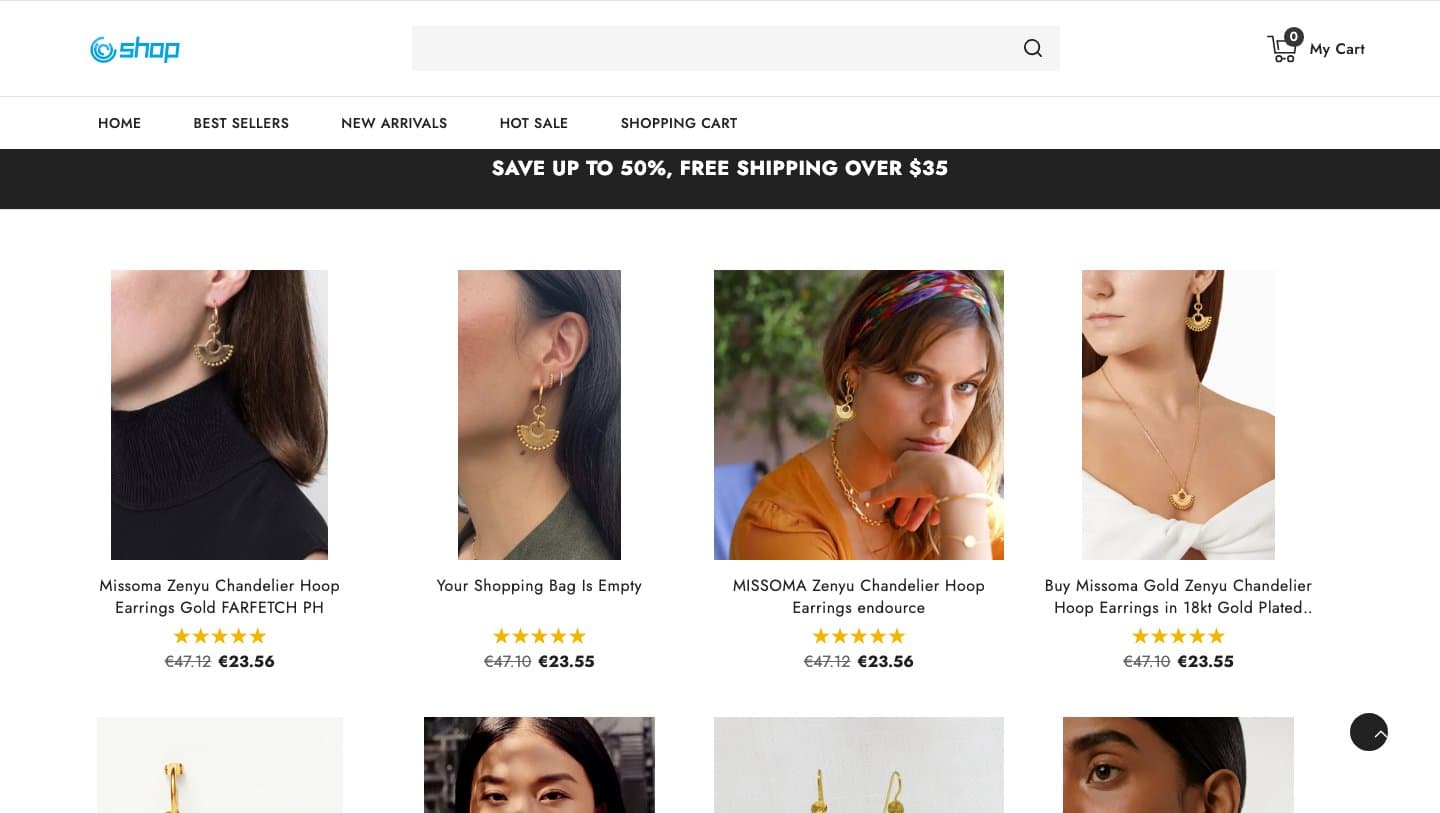 nlikesbnd.click store listing Missoma Zenyu earrings at €23.56