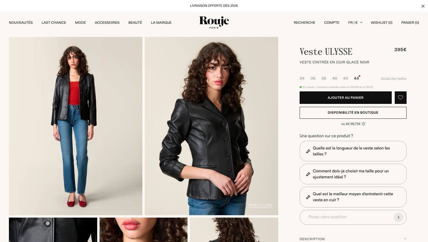 Official Rouje storefront captured by Takedown